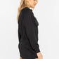 CROPPED MOCK NECK ZIP UP JACKET - BLACK