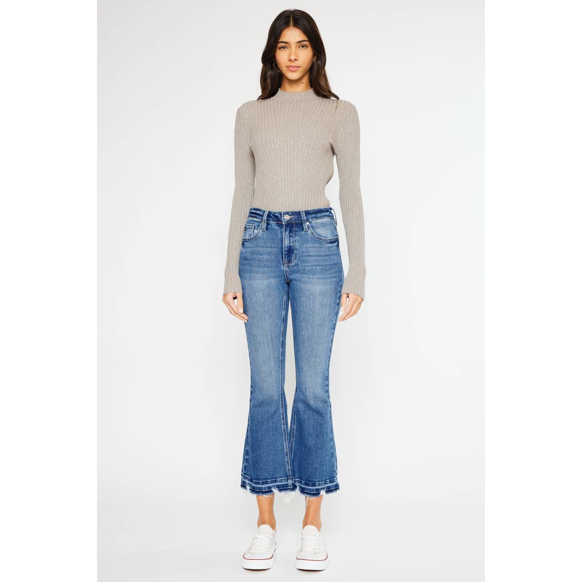 KANCAN HIGH RISE CROP BOOTCUT MEDIUM WASH