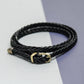 CLASSIC LEATHER BRAIDED BELT - BLACK