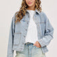 WASHED DENIM JACKET WITH PATCH POCKET PERFECT FOR LAYERING