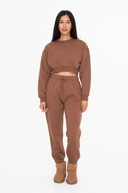 FLEECE BILLOW PANTS - COCOA DUST