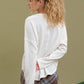 SOLID NOTCH NECK KNIT TOP - CREAM