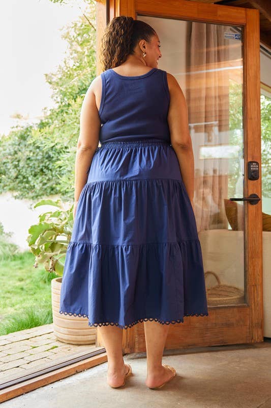 Plus Size Sleeveless Knit Tank Poplin Skirt Mixed Media Dres