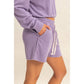 Drawstring Burnout French Terry Shorts - Dusty Purple