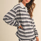 STRIPE OVERSIZED RUGBY SWEATSHIRT AND SHORTS