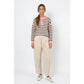 Stripe Henley Sweater w Contrast Detail