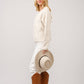 Western Boots Stitch Pattern Crew Neck Sweater