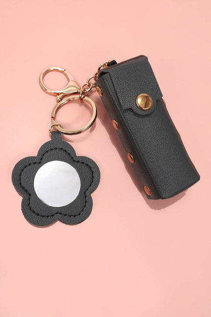 *VEGAN LEATHER LIP BAG CHARM KEYCHAINS
