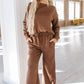 Dark Brown - Alex Textured Long Sleeve Set