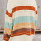 Colorblock Stripe Crew Neck Sweater