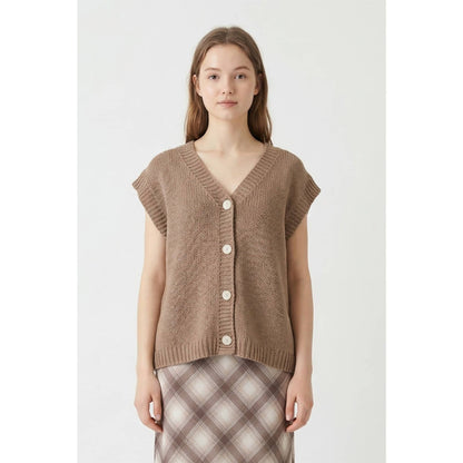 V neck button up sweater vest