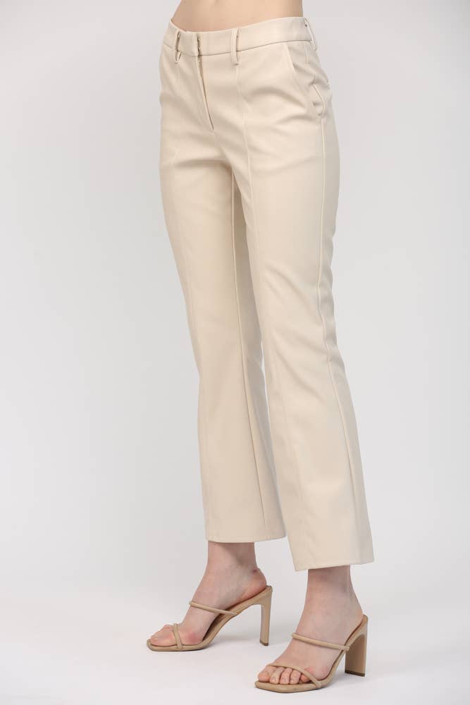 FAUX LEATHER FLARE PANTS FP65004