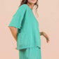 PS Mineral Washed Knit Casual Top & Shorts