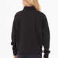 PLUSH HALF-ZIP FLEECE PULLOVER - BLACK