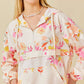*Floral Print Hoodie Windbreaker