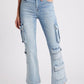 *HAPPI - Crop Flare Cargo Jeans