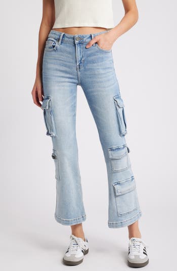 *HAPPI - Crop Flare Cargo Jeans