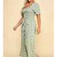 Plus Size Smocked Top Pegged Leg Gaucho Jumpsuit