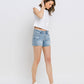 *MID RISE RAW DISTRESSED HEM SHORTS T6390