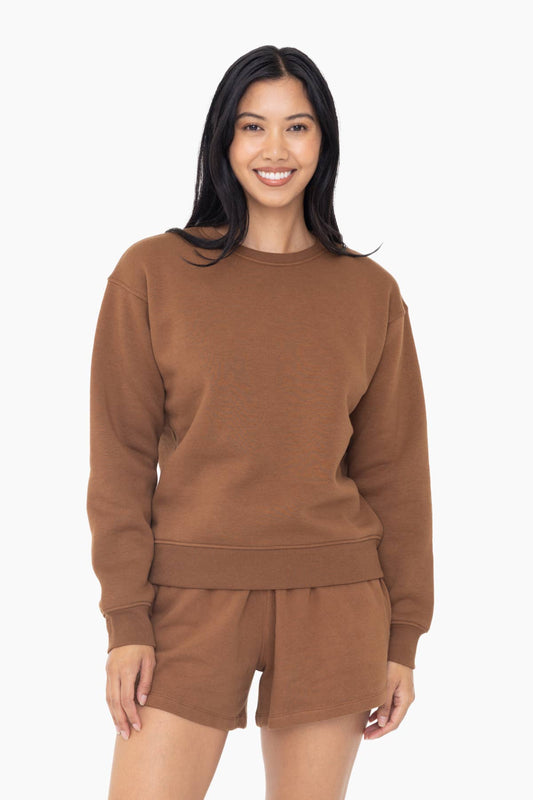 Classic Fit Fleece Sweatshirt - Cocoa Dust