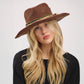 Distressed Fabric Band Cowgirl Fedora Hat