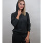 Sandy Thermal Knit Top with Hood and Matching Thermal Crop Pants - Charcoal