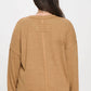 *PLUS SOLID NOTCH NECK KNIT TOP - ALMOND