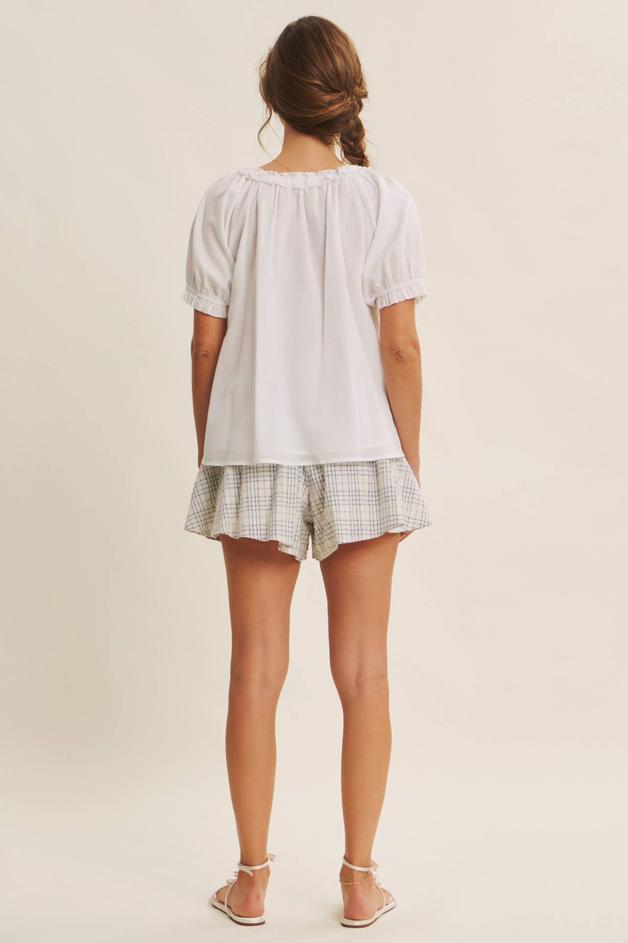 DELICATE RUFFLE AIRY COTTON BLOUSE - White