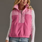 Lt. Pink 3/4 Zip Quilted Sherpa Vest