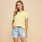 Solid Ribbed Top with Pockets - Banana