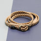 CLASSIC LEATHER BRAIDED BELT - BEIGE