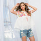 Embroidered Babydoll Top