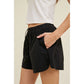 BLACK ATHLETIC SHORTS WITH SIDE POCKETS