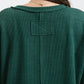 PLUS SOLID NOTCH NECK KNIT TOP - FOREST GREEN