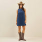 Studded denim dress