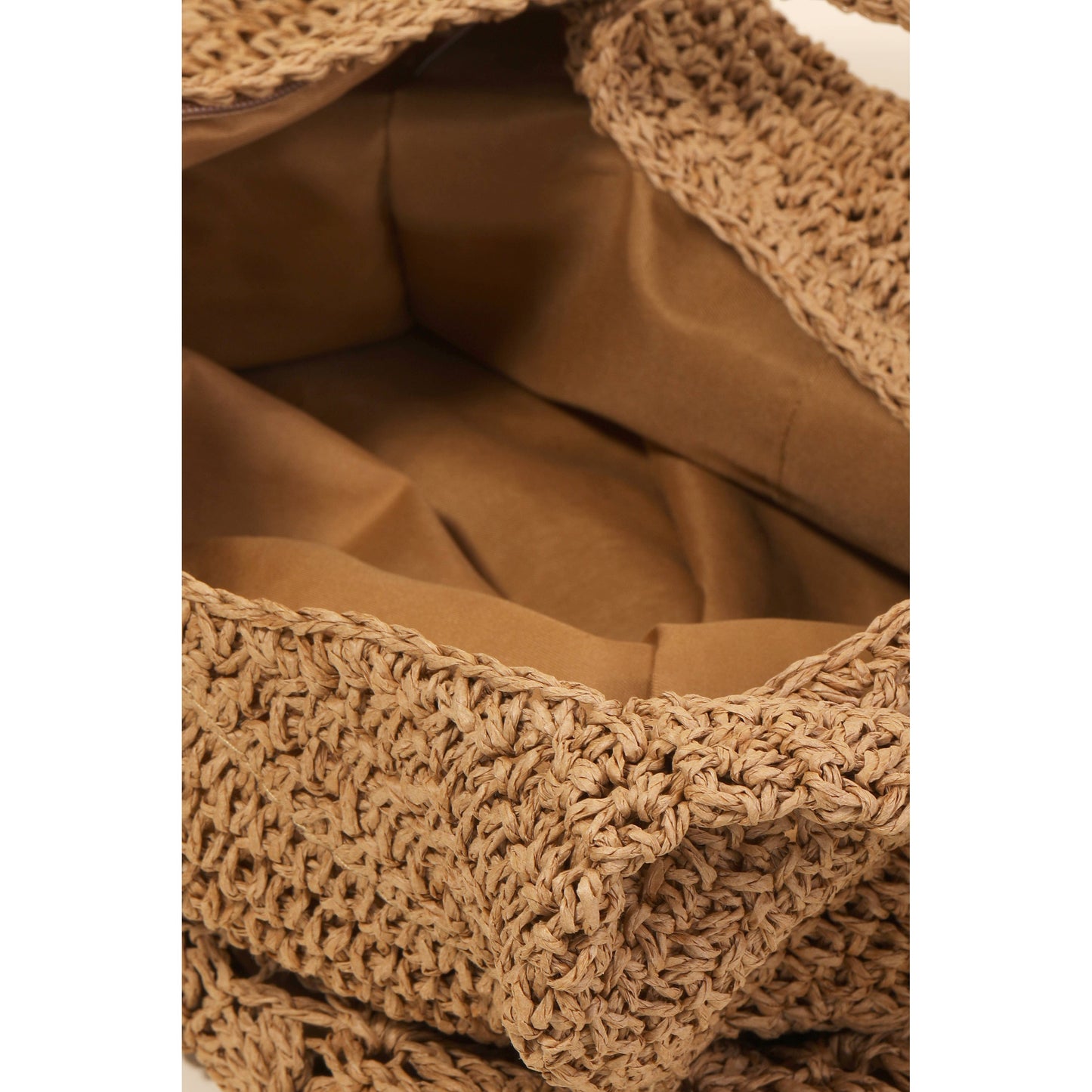 Straw Knitted Handle Body Tote Bag