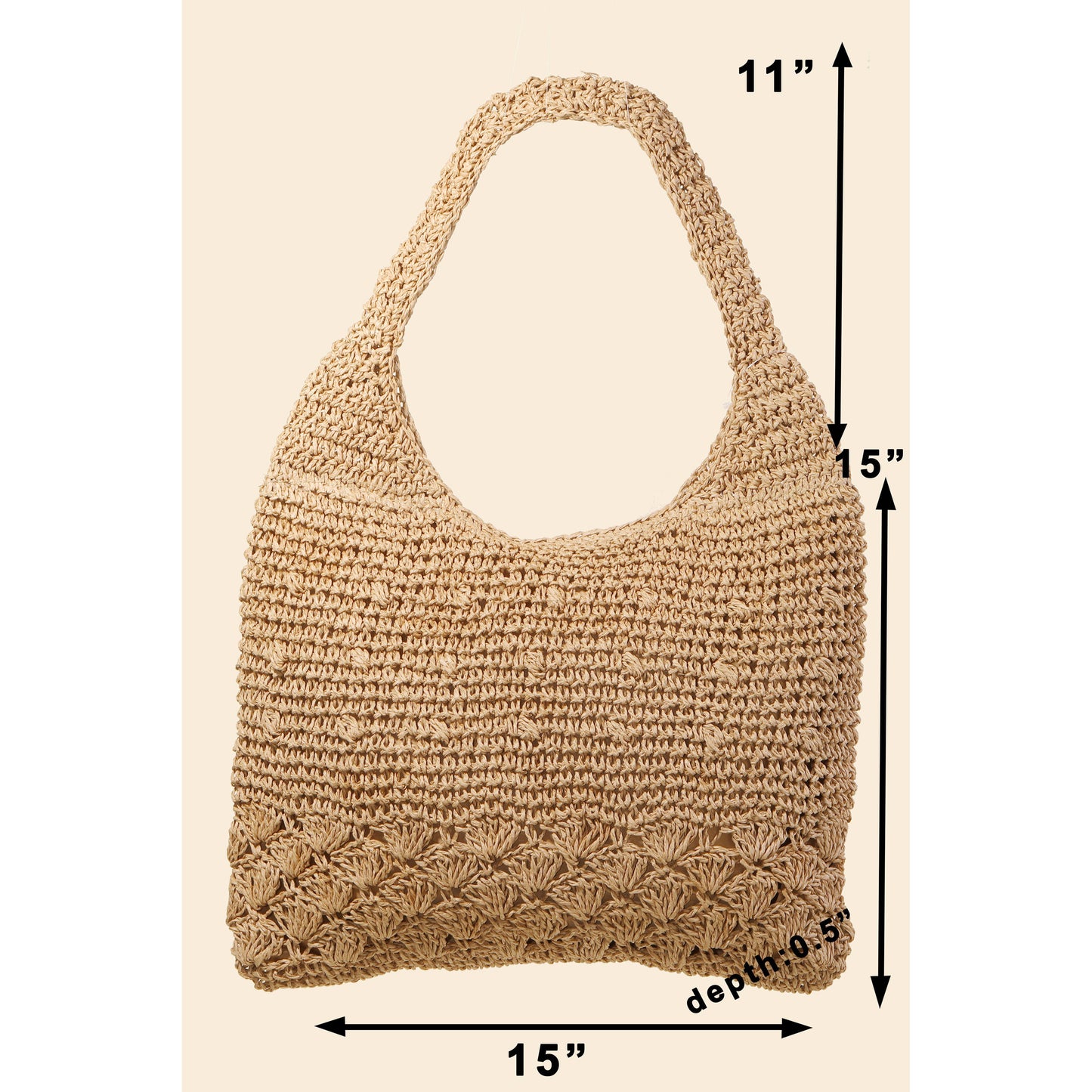 Straw Knitted Handle Body Tote Bag