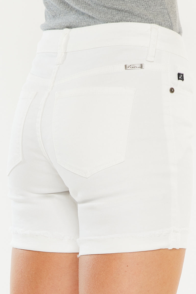 KANCAN MID RISE SHORTS - WHITE