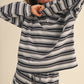 STRIPE OVERSIZED RUGBY SWEATSHIRT AND SHORTS