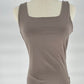 SLEEVELESS KNIT BODYSUIT - MOCHA