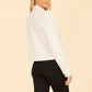 *Vegan Leather Puff Shoulder Jacket - Ivory