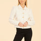 *Vegan Leather Puff Shoulder Jacket - Ivory