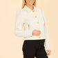 *Vegan Leather Puff Shoulder Jacket - Ivory