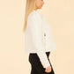 *Vegan Leather Puff Shoulder Jacket - Ivory