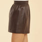 Vegan Leather Mini Skirt - Coffee