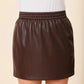 Faux Leather Elasticized Waist Mini