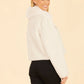 *Faux Fur Pearl Button Jacket - Cream