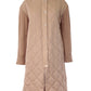 Quilted Long Coat with Toggle Waist