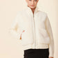 Faux Fur Vegan Leather Trim, Nylon Puff Back Jacket