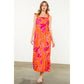 THML Tie Strap Floral Print Maxi Dress